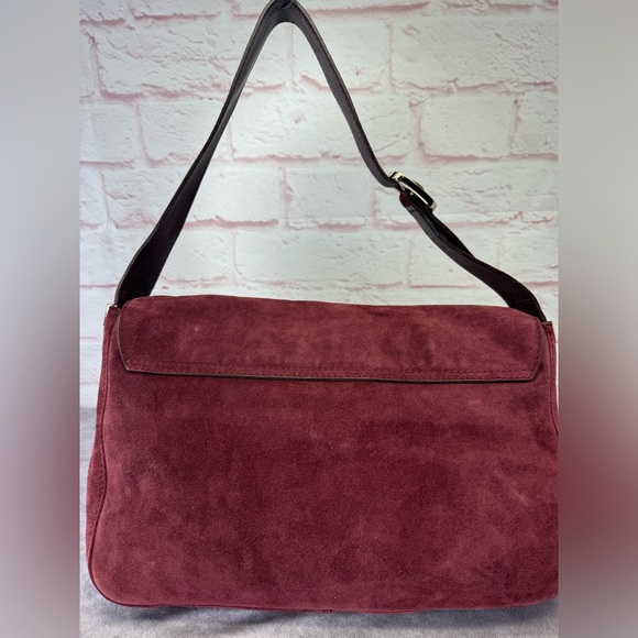 Gucci Rare Suede Flap Burgundy G Logo Bag - Picture 4 of 16